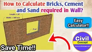 How to calculate number of bricks and quantity of cement and sand in mortar