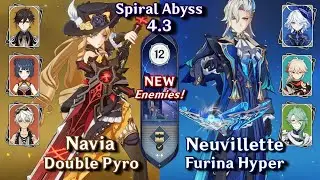 C0 Navia Double Pyro & C0 Neuvillette Furina | NEW Spiral Abyss 4.3 Floor 12 9 Star - Genshin Impact