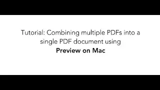 Combining PDF's on Mac with Preview