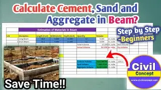 How to calculate cement sand and aggregate quantity in concrete Beam | Civil Engineering