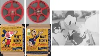 Donald Duck - Donald's Lucky Day (1939)/Donald's Dog Laundry (1940) - Standard 8mm B&W Silent Print