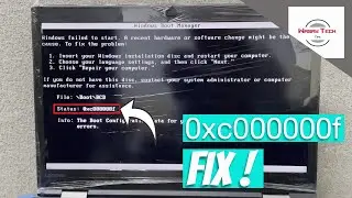 How to FIX Error 0xc000000f Step by Step | FIX Error 0xc000000f