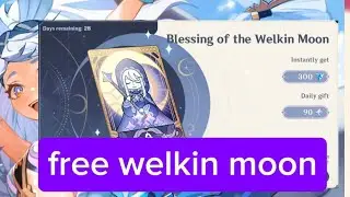 Don't miss out!! Mihoyo gives you free of the welkin moon!!! genshin impact