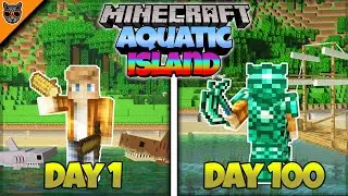 I Survived 100 DAYS on an AQUATIC ISLAND in Minecraft!