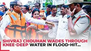 Andhra rains: Union Minister Shivraj Chouhan wades through knee-deep water in flood-hit Vijayawada
