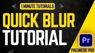 How To Blur Video In Premiere Pro 2024 | Adobe Tutorials