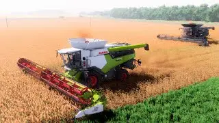 FS22 / Карта HORSCH AgroVation /#55 Уборка сорго Claas Lexion 8700, FENDT IDEAL 10, MF 8S.305, VOLVO