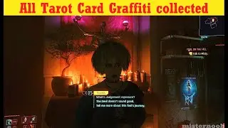 Cyberpunk 2077 - Misty hints the game endings, all Tarot Card Graffiti (Fool on the Hill)
