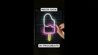Realistic Neon Sign (Digital Art) #Shorts #Procreate