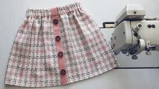 ✅️ Sewing a skirt with an elastic belt. Sewing lessons for beginners