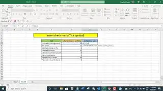 Insert check mark (tick symbol) in Excel