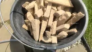 Laying natural stone on the gazebo-terrace. Укладка натурального камня на беседке-террасе