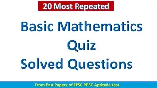 Top 20 Most Important Mcqs of Math part 01 | nts, pst, fpsc, ppsc | basic Mathematics | Math's mcqs