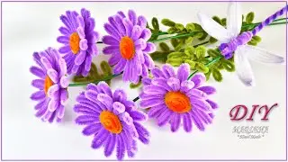 DIY FLOWERS. Chenille Wire Daisies (Pipe Cleaners)