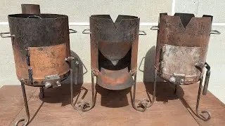 Печь под казан из газового баллона! Изготовление, сравнение и тест 3 видов печей!