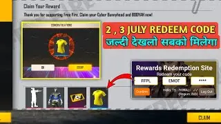 FREE FIRE REDEEM CODE TODAY 2 JULY | REDEEM CODE FREE FIRE | 3 JULY PRO LEAGUE  REDEEM CODE FREEFIRE