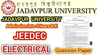 JEEDEC Question Paper(2018)ELECTRICAL🔥Jadavpur University Admission