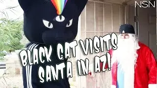 Black Cat finds Santa in Arizona!