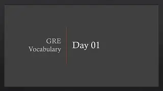 GRE Vocabulary Day 01 | GRE in Bangla