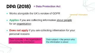 Data Protection Act (2018)