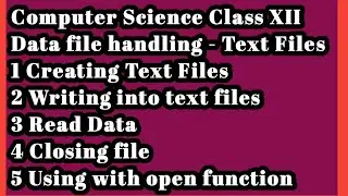 Python File Handling | Create text file | Write in text file | Read text file