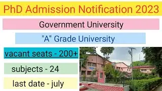 PhD Admission Notification 2023/ new notification/cu #latestphdadmission #governmentuniversity