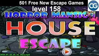 [Walkthrough] 501 Free New Escape Games level 158 - Horror mansion house escape - Complete Game