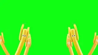 3D Yellow Sky Dancers On Both Corners - Sky Dancers Green Screen Pack