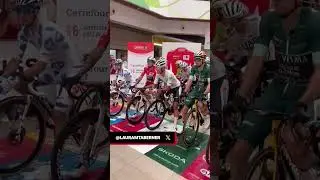 Something a little bit different 👀🛒 Stage 6 of La Vuelta started inside a supermarket 😅