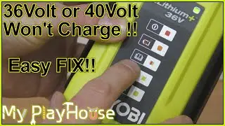 Ryobi 36v or 40v Battery NOT Charging - Easy Fix!!! - 1294