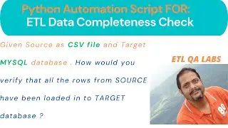 Python Automation : ETL Data Completeness Check
