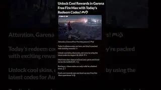 Unlock Cool Rewards in Garena Free Fire Max with Today's Redeem Codes