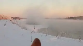 Иртыш горит! В -30 так и не замерз!
