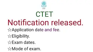 CTET Notification 2021|CTET online application |CTET|CTET latest news.