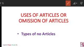 OMISSION OF ARTICLES /USES OF ARTICLES