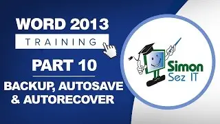 Word 2013 for Beginners Part 10: Backup, Autosave and Autorecover in Word 2013