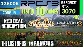 RPCS3 Emulator Test In 10 Games 4K | i5 12600K + RTX 3070