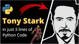 Draw Image of Tony Stark in just 3 lines of Python code || Iron man image using python ||#tonystark