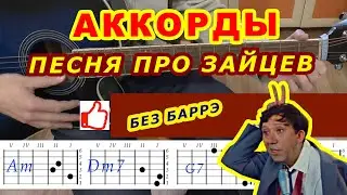 ПЕСНЯ ПРО ЗАЙЦЕВ Аккорды БРИЛЛИАНТОВАЯ РУКА 🎸♪ Разбор на гитаре ♫ Гитарный Бой для начинающих