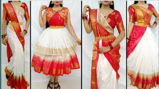 Silk Banarshi Saree Draping in 5 Elegant Styles/Saree wearing Style/South style/ Saree draping