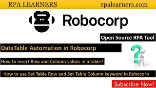 How to use Set Table Row and Set Table Column keyword in Robocorp | DataTable Automation Robocorp