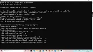 Django Day 3- Migrate Django run server To Apply Unapplied Migration