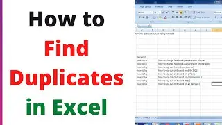 How to Find Duplicates in Excel