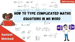 How To Write or Type Maths Equation In Microsoft Word | Writing Equation In Word | Easiest Method
