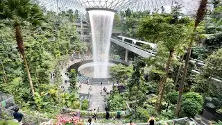 Singapore Airport Waterfall 💛