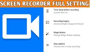 Screen Recorder Settings || Screenecorder No Ads Best Settings || How To Record HD Video ||