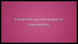 Titaness Meaning