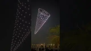 Giant Ice Cream Cone at the Drone Show in Dubai 🍦