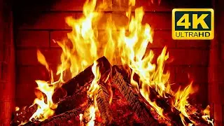 🔥 Cozy Fireplace 4K (12 HOURS). Fireplace with Crackling Fire Sounds. Crackling Fireplace 4K