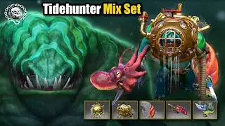 Dota 2 Tidehunter  Mix Set Golden Deepshock  Destroyer + Floodmask + claddish cudgel + Blink Dagger